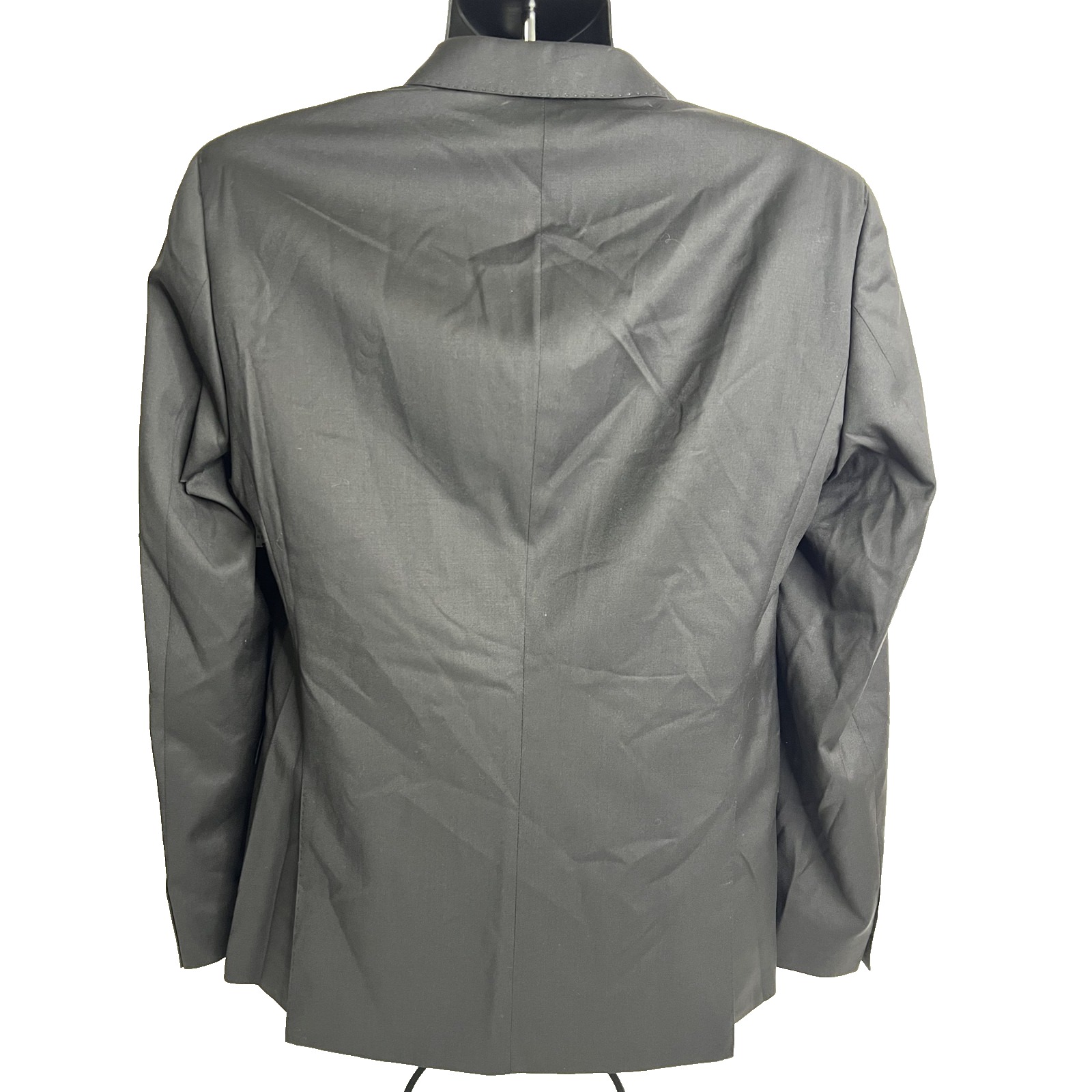 Hugo Boss Blazer Mens 40 Regular Black Guabello Super 120 Wool Sport Coat Jacket — image 4 of 8